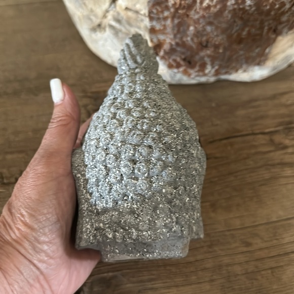 Grey & White Stone Face Buddha Head - Picture 5 of 10
